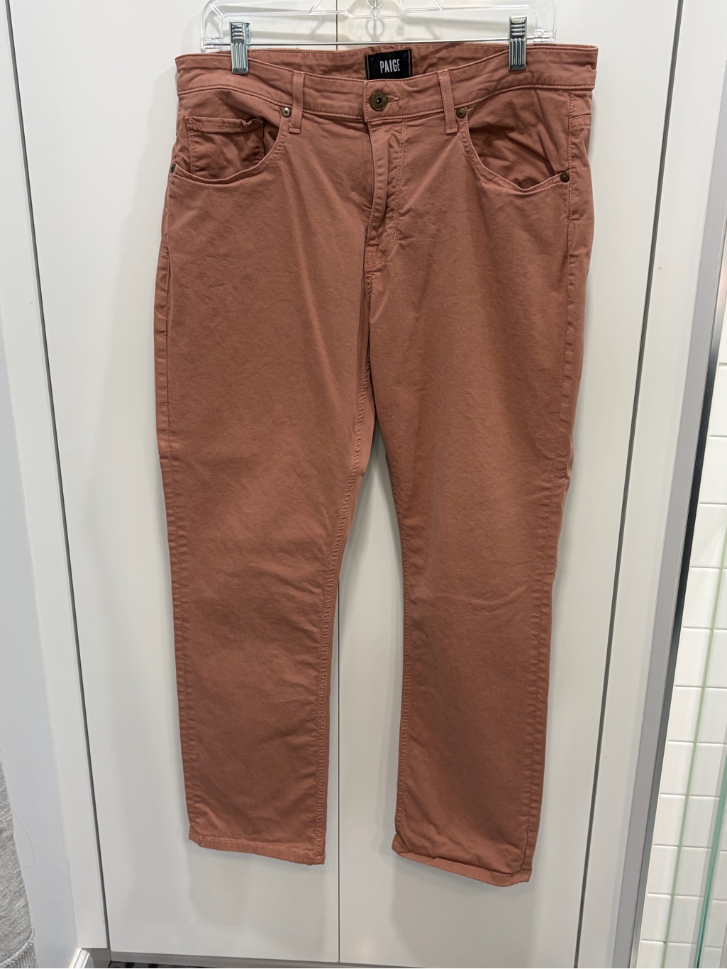 Paige Terra Cotta Straight Pants